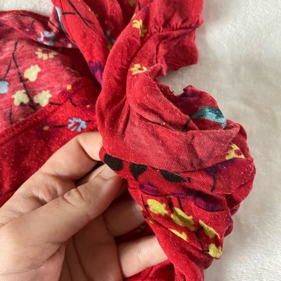 Free People | Red Floral Top - Picture 5 of 7